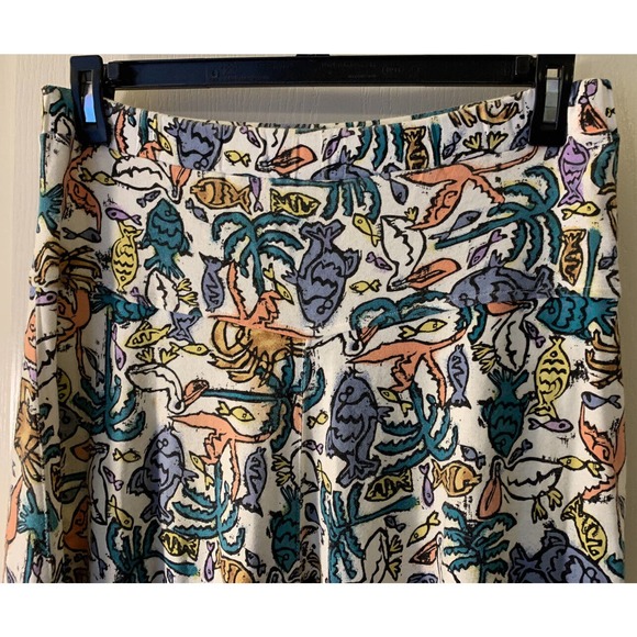 Vintage Sweater Bee by Banff M Medium Sealife Print Cotton Midi Skirt - Picture 3 of 14